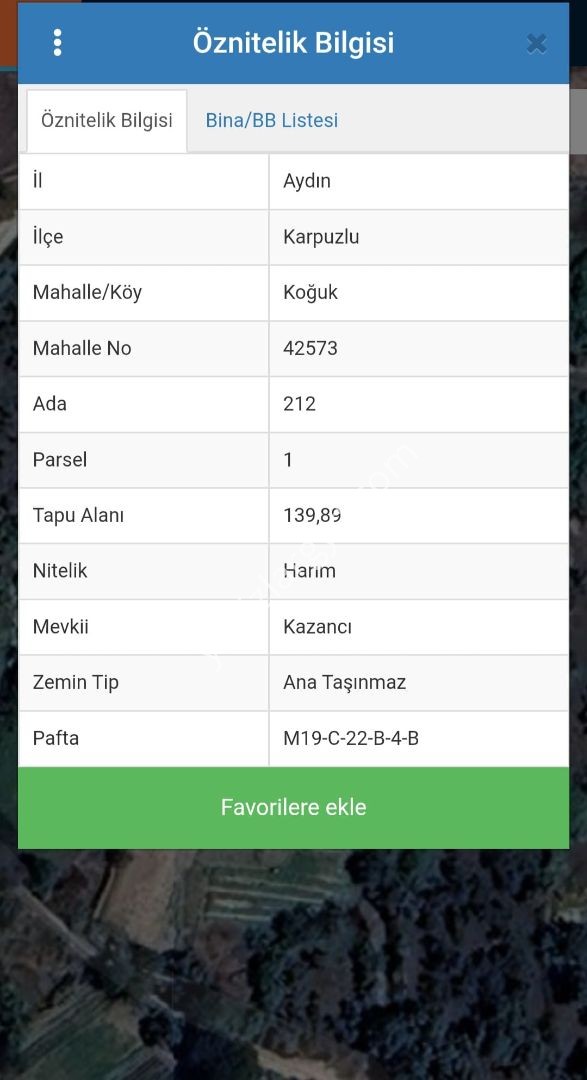 Aydın Karpuzlu Koğuk Mah. Satılık Hobi Bahçesi/harım