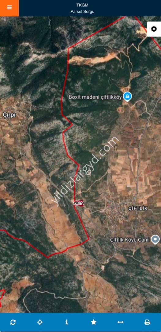 MUĞLA MENTEŞE ÇİFTLİK’TE ASFALT YOLA SIFIR 11.872 M² SATILIK TARLA